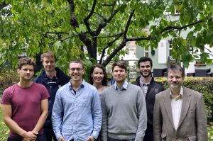 Die Organisatoren der ScienceFore Summer School (v.l.n.r.): Patrick Schmidt, Sebastian Lerch, Peter Vogel, Kira Feldmann, Fabian Krüger, Alexander Jordan, Tilmann Gneiting. (alle Fotos HITS)