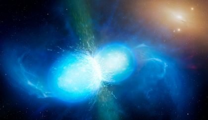 Artist’s impression of merging neutron stars